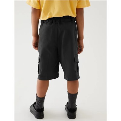 2pk Boys' Pure Cotton School Shorts (2-14 Yrs)