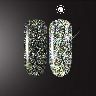 Patrisa Nail, Светоотражающий глиттер Flash Glow Black, 2гр