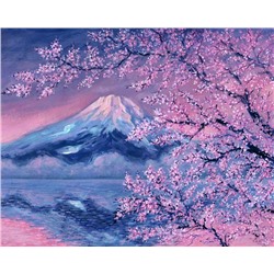 Картина по номерам 40х50 - Сакура и вулкан