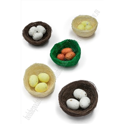 Пасхальный декор "Яйца в гнезде" SF-5017 (5шт), №8