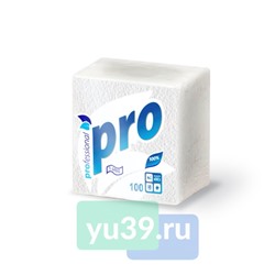 Салфетки бумажные PROtissue Premium однослойные 24 х 24 см., 1 сл., 100 шт.