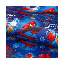 Бумага упаковочная глянцевая «С Новым Годом!», Человек-паук, 70 х 100 см