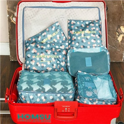 Комплект из 6 органайзеров для багажа "Синий Цветок"