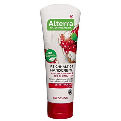 Alterra Reichhaltige HandCreme  Bio-Granatapfel и Bio-Sheabutter Крем для рук с Гранатовым Маслом и Маслом карите, 75 г