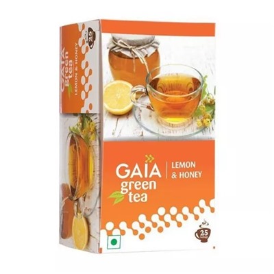 Зеленый чай с Лимоном и Медом (25 пак, 2 г), Green Tea Lemon & Honey, произв. Gaia