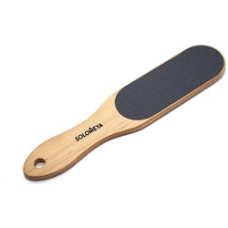 Широкая профессиональная деревянная пилка для педикюра Professional Wooden Wide Foot File (black), Solomeya 76 г