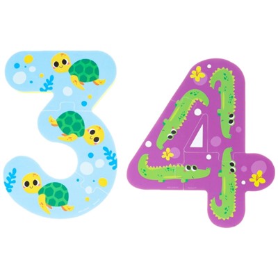 Мягкий пазл для малышей «Учим цифры: Животные», 5 пазлов, Крошка Я