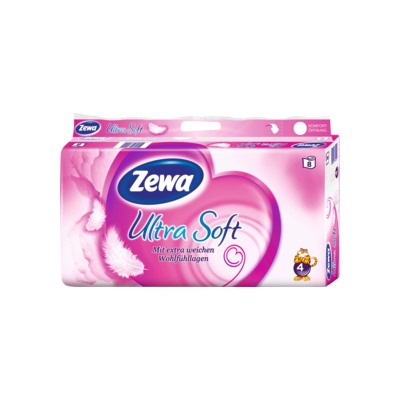 Zewa Туалетная бумага Ultra Soft 4-lg, 8x150 Bl, 1200 листов