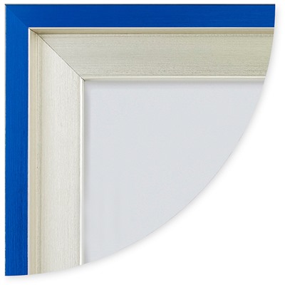 Рамка для сертификата Метрика 21x30 (A4) Alisa пластик серебро с синим, с пластиком		артикул 5-42145