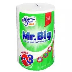 Бумажные полотенца Мягкий знак Mr. Big 1=3, 2 сл., белые