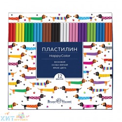 Пластилин воск. 12 цв. 250 гр Happycolor в ассортименте Bruno Visconti 34-0009/1, 34-0009/1