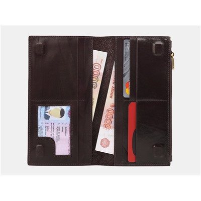Кожаное портмоне с росписью из натуральной кожи «PR003 Brown Виолончель»