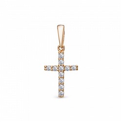 крест литье с фианитом золото 585*