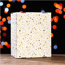Складная коробка "Белая со звездочками", 31,2 х 25,6 х 16,1 см