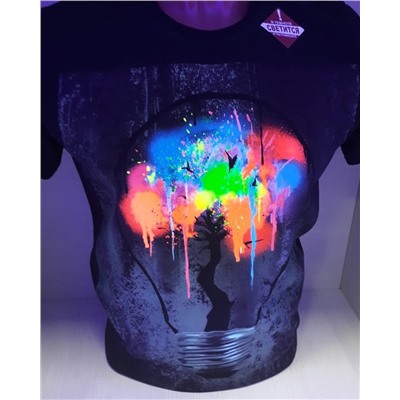 💜Мужские светящиеся футболки 💜В темноте и ультрофиолете 💜Размер 44,46,48,50,52,54 💜