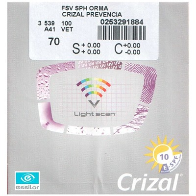 Линза Essilor 1.5 Orma Crizal Prevencia астигматические