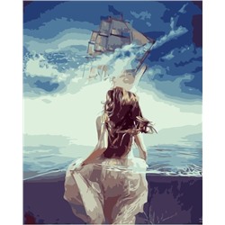 Картина по номерам 40х50 - Девушка и корабль