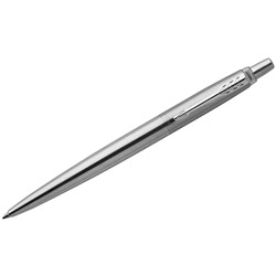 Ручка гелевая Parker "Jotter Stainless Steel CT" черная, 0,7мм, кнопочный механизм, подарочная упаковка