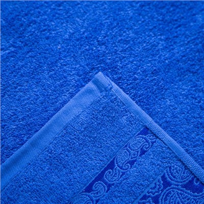 Полотенце махровое Бодринг 70х140 +/- 2см, синий, хлопок 100%, 430 г/м2