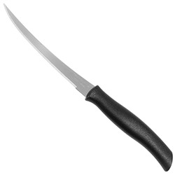 "Tramontina Athus" Нож для помидоров и цитрусовых 12см, пластмассовая ручка, с зубчиками, черный (Бразилия)