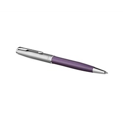 Ручка шариковая Parker "Sonnet Sand Blasted Metal&Violet Lacquer" черная, 1,0мм, поворот., подарочная упаковка