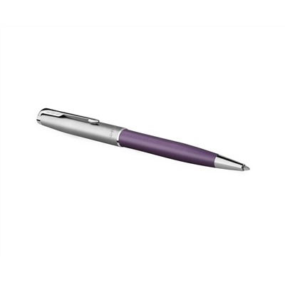 Ручка шариковая Parker "Sonnet Sand Blasted Metal&Violet Lacquer" черная, 1,0мм, поворот., подарочная упаковка