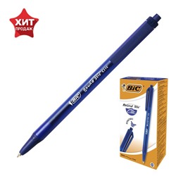 Ручка шариковая, автоматическая, чернила синие, 1.0 мм, среднее письмо, BIC Round Stic Clic