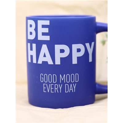 Кружка «Be happy», blue (400 ml)