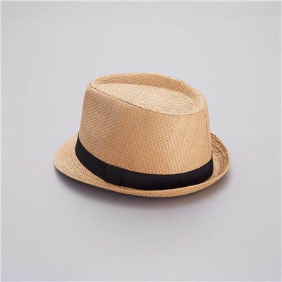 Соломенная шляпа борсалино - коричневый