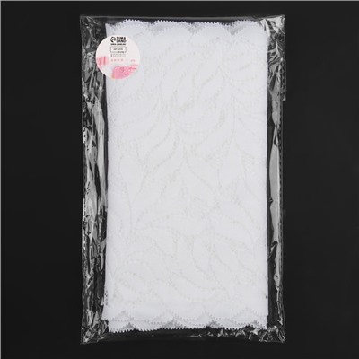 Кружевная эластичная ткань, 180 мм × 2,7 ± 0,5 м, цвет белый