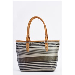 Black Striped Tote Handbag