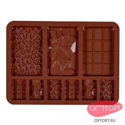 Форма силиконовая для шоколада «Плитка супер микс» 9 в 1