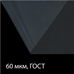 Плёнка полиэтиленовая 60 мкм, прозрачная, длина 10 м, ширина 3 м, рукав (1.5 × 2 м), ГОСТ 10354-82