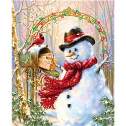 Картина по номерам 40х50 - Снеговик почтальон