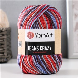 Пряжа "Jeans crazy" 55% хлопок, 45% акрил 160м/50гр (8214 бирюза-терракот)