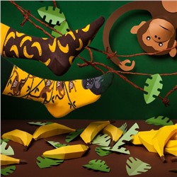Носки серии Нескучная пара "Обезьяны и бананы"36-42