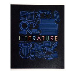 Тетрадь предметная Calligrata "СуперНеон", 48 листов в линию Литература, со справочным материалом, обложка мелованный картон, блок офсет