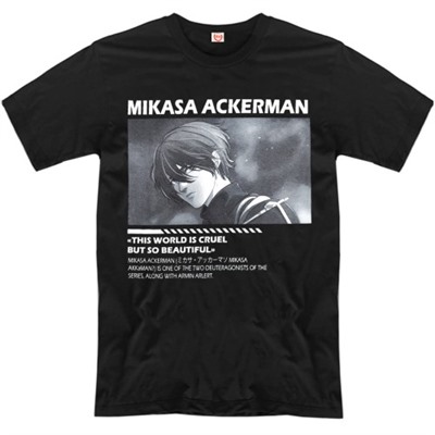 Футболка "Mikasa Ackerman" (Этот мир жесток)
