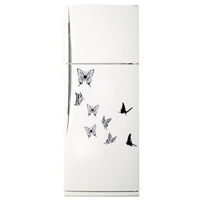 Декоративная цветная наклейка на холодильник из винила «Бабочки»
