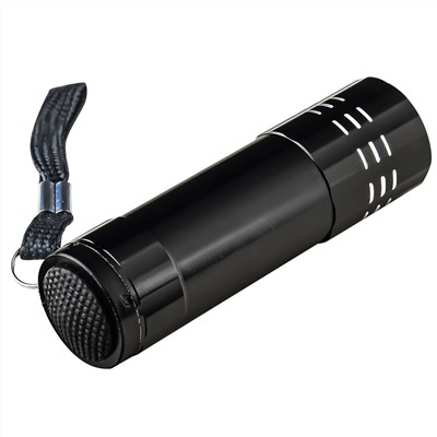 Ручной мини-фонарик 9 LED (черный) - Данная модель фонарика оснащена прочным шнурком, благодаря которому его можно привязать на рюкзак, зафиксировать на джинсах или прикрепить на запястье. Таким образом, фонариком вы можете воспользоваться в любой момент. №105
