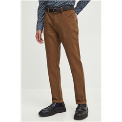 Spodnie męskie slim fit kolor brązowy