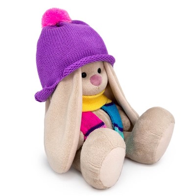Мягкая игрушка «Зайка Ми в шапке и полосатом шарфе», 23 см