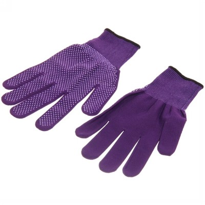 Перчатки нейлоновые "Классика" с ПВХ покрытием фиолетовые 8 р-р ДоброСад