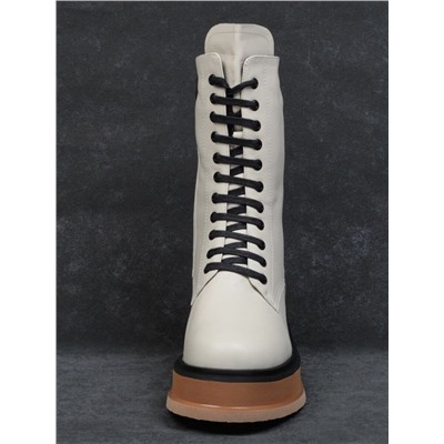 DMD-M7064 WHITE Ботинки зимние женские (натуральная кожа, натуральный мех) размер 36