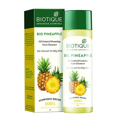 Biotique Bio Pineapple Oil Control Foaming Face Cleanser 120g / Био Гель для Умывания Лица Балансирующий Жирность Кожи и Пенящийся с Ананасовым Маслом 120мл
