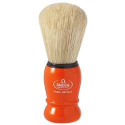 Помазок для бритья Omega 10290 Pure bristle shaving brush. Натуральная щетина, кабан. (ручка Multicolor) (Италия)