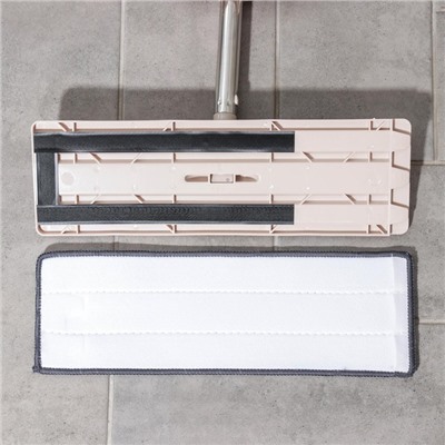 Швабра для мытья пола с вертикальным отжимом Доляна, 35×14×125 см, стальная ручка, микрофибра, дополнительная насадка