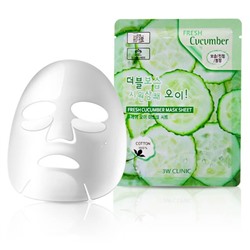 Маска тканевая с экстрактом огурца FRESH CUCUMBER MASK SHEET, 3W Clinic, 23 мл