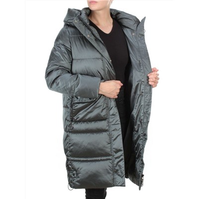 9106 AQUAMARINE Пальто зимнее женское  FLOWEROVE (200 гр. холлофайбера) размер L - 50 российский