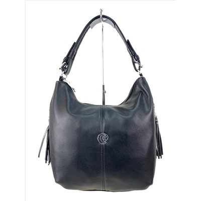 Женская сумка хобо из искусственной кожи, цвет черный